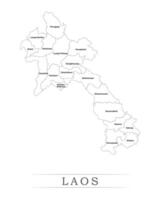 Laos administrative divisions and Provinces map illustration. vector