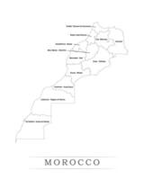 Morocco administrative divisions and Provinces map illustration. vector