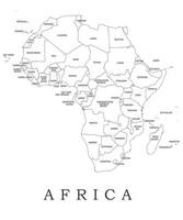 Africa administrative divisions and Provinces map illustration. vector