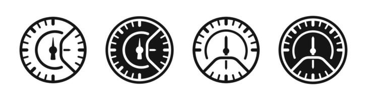 Speedometer icons. Speed measurement icon set. vector