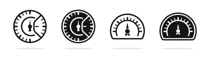 Speedometer icons. Speed measurement icon set. vector