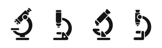 Science microscope icon set. vector