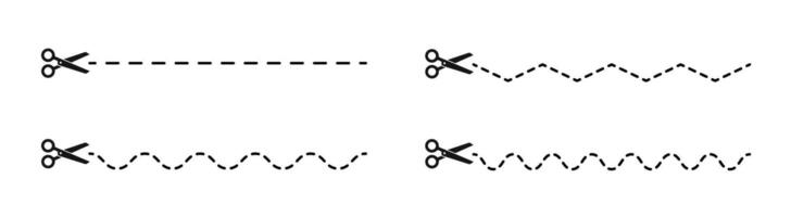 Cutout dotted line curves. Graphic path illustrations vector