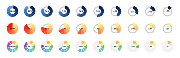 Loading bar icons. Progress indicators in gradient colors icon set. vector