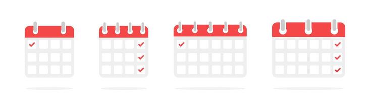 Calendar date planning icon set vector