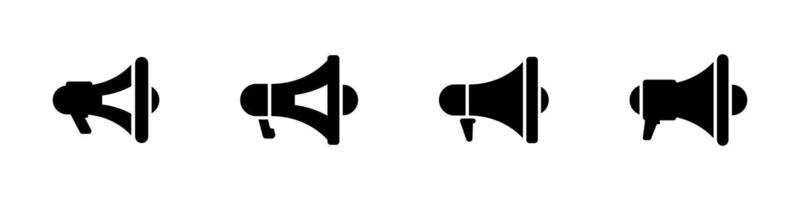 Loudspeaker symbol set. Announcement and promotion tool vector
