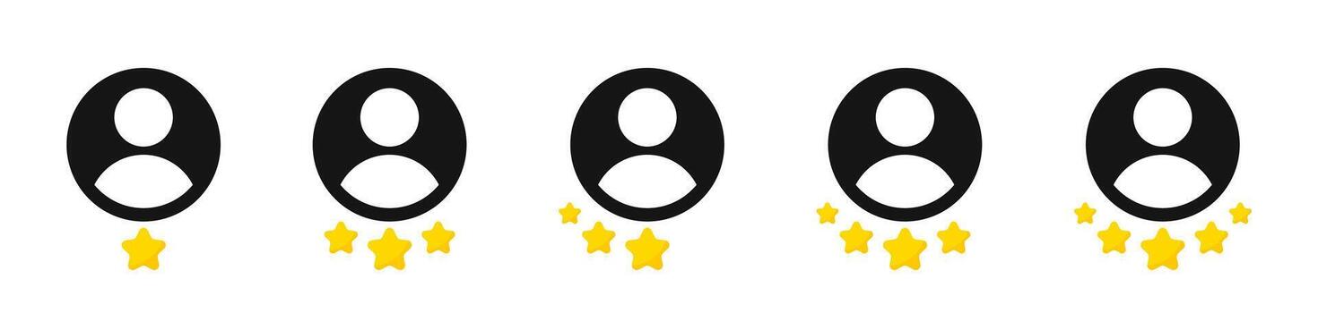 User profile avatar. User icon. Person icon. User icon for web site. User illustration. Feedback icon. User satisfaction. User Rating vector