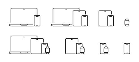 Device icon set. vector