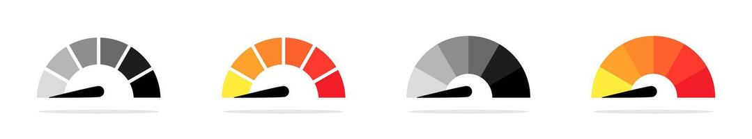 Gauge with arrow set. Measurement gauges with arrows vector
