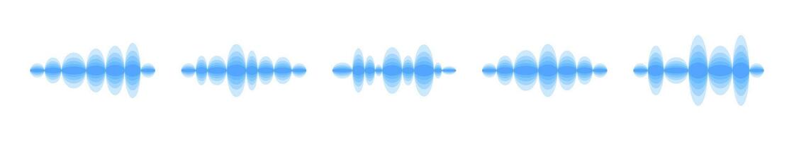 Abstract sound waves. Audio frequency visualization vector