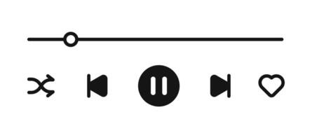 Play, pause, stop buttons. Media interaction icons vector