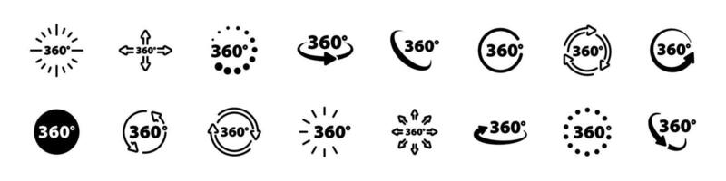 360 degrees. 360 degree views. Rotation 360 degrees. Rotate 360 degrees icons. 360 degrees panorama. 360 degree view vector