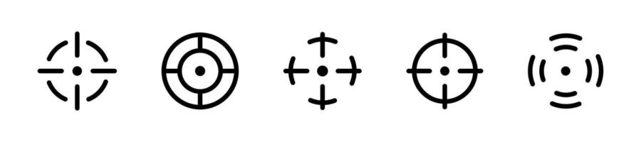 Aim sniper icon set. Crosshair and targeting symbols vector