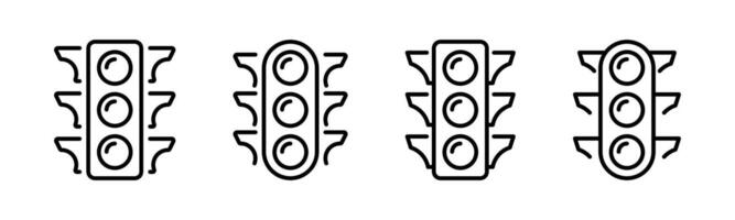 Signal lights for roads. Stop, go, and caution indicators vector