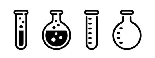 Chemical flask symbol set. Laboratory flask icons. Chemical flask icons. Science icons. Chemical lab equipment vector