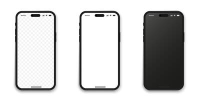 Realistic smartphone mockup. Mobile phone mockup with blank screen. Smartphone mockup front view. Smartphone illustration vector