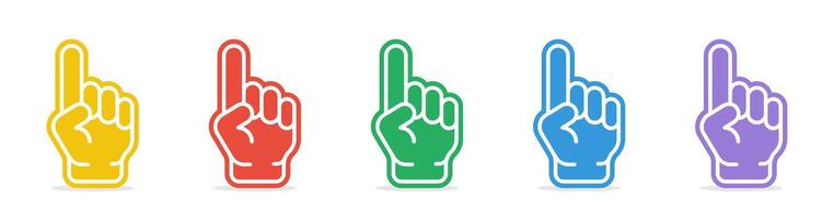 Finger pointing hand icon set. vector