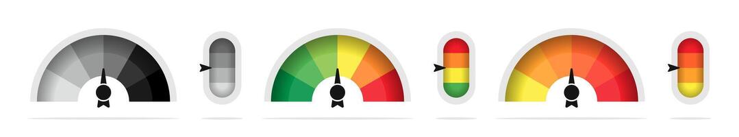 Gauge level colorful set. vector