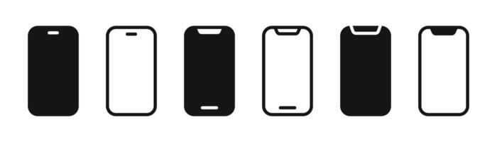 Basic phone shapes. Smartphone icons for devices vector