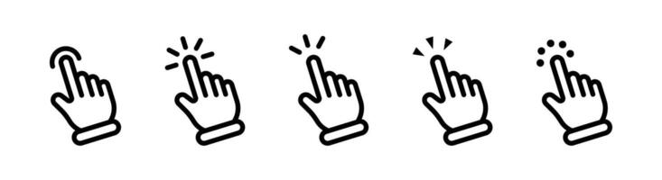 Hand Cursor icons. Click Cursor icons. vector