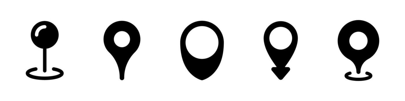 Location pointer icons. Location pins. Map markers. vector