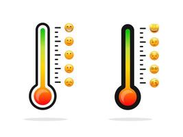 Thermometer icons. Temperature scales. Thermometer scales icons. Temperature Thermometer with emoji. Temperature thermometer icon set. thermometer. vector