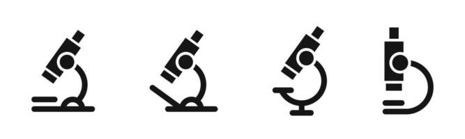 Science microscope icon set. vector