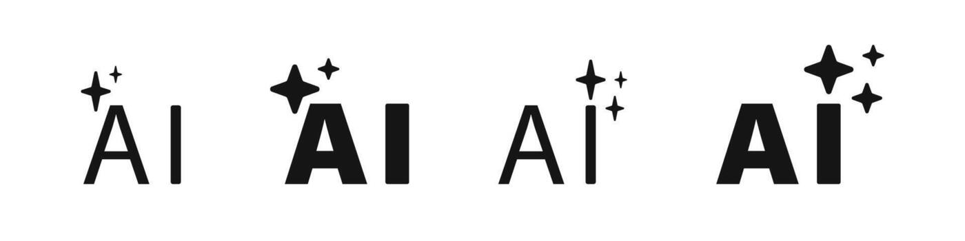 Artificial intelligence icons. AI symbol set. vector