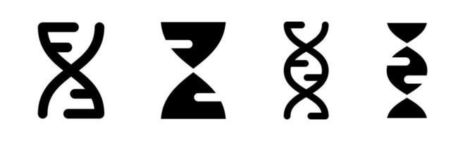 The dna icon. DNA symbols. DNA Structure molecule icons. molecule. Chromosome icons. Biotechnology vector