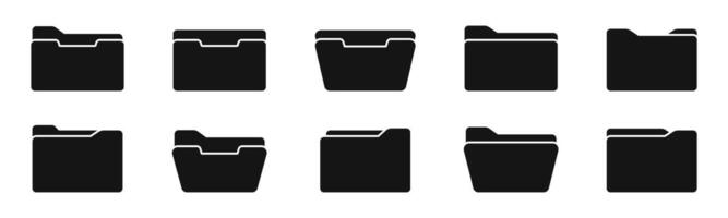 Document folder set. Organizational storage symbols vector