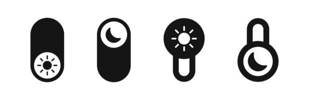 Day and night toggle switch buttons. Dark and lite mode icons. Day and night mode buttons. Dark and light mode switch button icons. vector