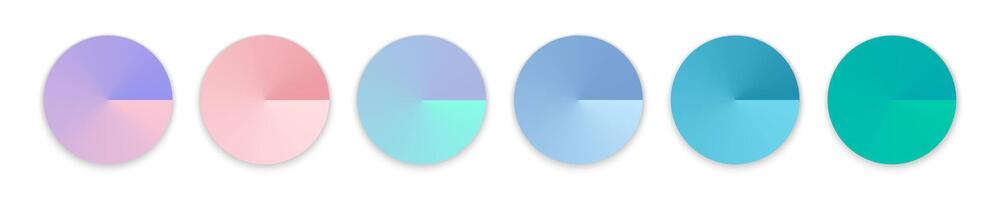 Radial gradient in a circle. Flat gradient circles illustration. vector