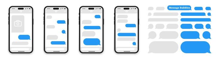 Online chatting. Speech bubbles for chat. Online chatting message bubbles. Speech, chatting, talking, bubbles. Dialogue bubbles. Chat icon message symbol.Text sms template vector