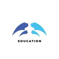 Logo Education with the concept of humans embracing each other with the concept of educational progress vector