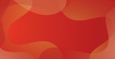 Abstract red and orange background with wavy shapes vector