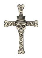 Gothic skull cross with top hat design by hand drawing and make graphic . vector