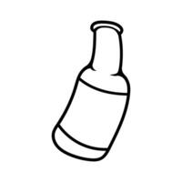 empty beer bottle isolated drawing coloring line art style sketch classic vintage design illustration vector