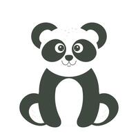 Cute smiling Panda Bear character. Funny sitting animal for postcards, magazines, banners. flat childrens illustration isolated on white background vector