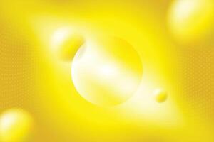 Bright yellow background with glossy spheres. Modern minimalist design with a futuristic vibe. vector