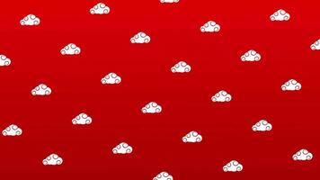 Vietnamese New Year Animated Loop Background with Clouds video