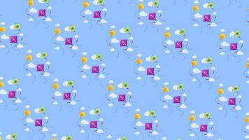 Blue Loop Animated Background with Kites video