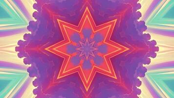 A colorful abstract star pattern with a red and blue design video