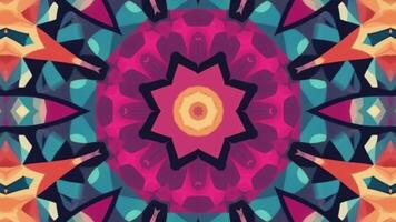 A colorful abstract pattern with a flower in the center video