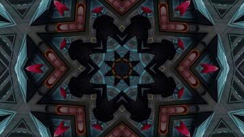 Abstract kaleidoscope pattern with red and black colors video
