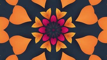A colorful flower pattern on a dark background video