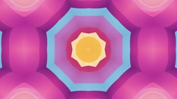 A colorful abstract background with a yellow and pink center video