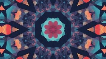 A colorful abstract pattern with a flower in the center video