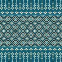 Ikat Fabric Pattern abstract green background. vector
