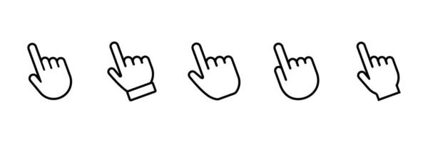 Pointer cursor mouse icon. Clicking cursor, Pointing hand clicks icons. Hand click cursor vector