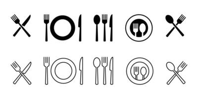fork, spoon, and knife icon. Menu symbol. Tableware instruments. Restaurant icon. Restaurant utensil symbol. vector